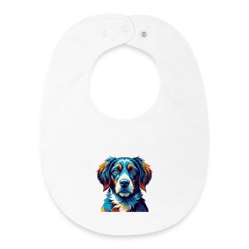 Auvergne Pointing Dog Breed Cartoon Kawaii - Baby Organic Bib - white - Front
