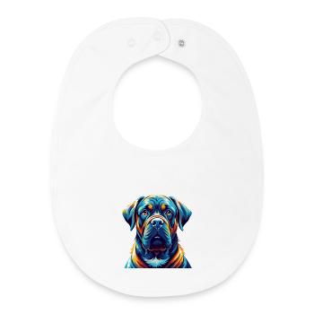 Mastiff Chien Race Coloré Dessin Animé Kawaii - Bavoir bébé bio - blanc - Devant