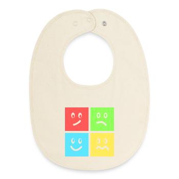 Lustige Geometrische Farbenspiele  - Baby Organic Lätzchen - Natur - Vorne