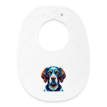 Ariege Pointer Dog Breed Colorful Cartoon Kawaii - Baby Organic Bib - white - Front