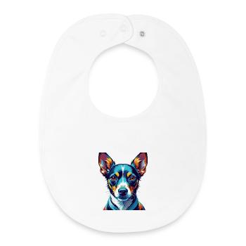 Decker Rat Terrier Chien Race Dessin Animé Kawaii - Bavoir bébé bio - blanc - Devant