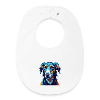 Vieux lévrier croate race de chien dessin animé Kawaii - Bavoir bébé bio - blanc - Devant