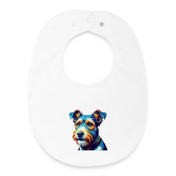 Draht Foxterrier Hunderasse Bunte Karikatur Kawaii - Baby Organic Lätzchen - Weiß - Vorne