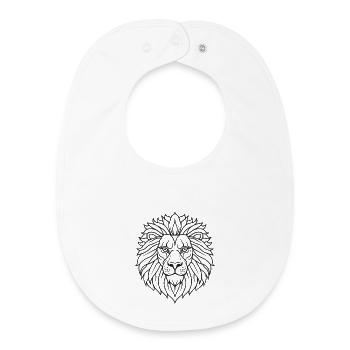 Tête de Lion - Bavoir bébé bio - blanc - Devant