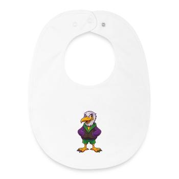 Albatross Funny Kawaii Cartoon Character Clipart - Baby Organic Bib - white - Front