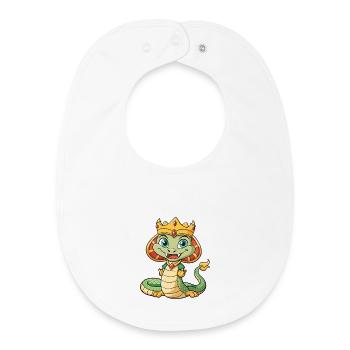 King Cobra Cute Cartoon Character Kawaii Clipart - Baby Organic Bib - white - Front