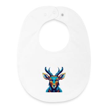 Impala Bunte Kawaii Cartoon Figur Clipart - Baby Organic Lätzchen - Weiß - Vorne