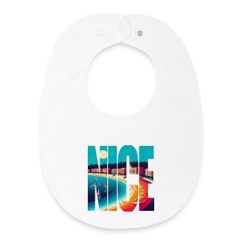 Nice Riviera Arc in Colors - Baby Organic Bib - white - Front