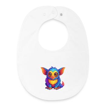 Aye Aye Colorful Kawaii Cartoon Character Clipart - Baby Organic Bib - white - Front