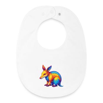 Aardvark Colorful Kawaii Cartoon Character Clipart - Baby Organic Bib - white - Front