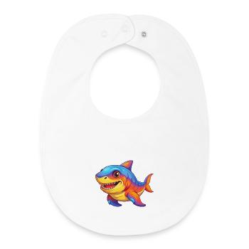 Cookiecutter Shark Colorful Kawaii Cartoon Clipart - Baby Organic Bib - white - Front
