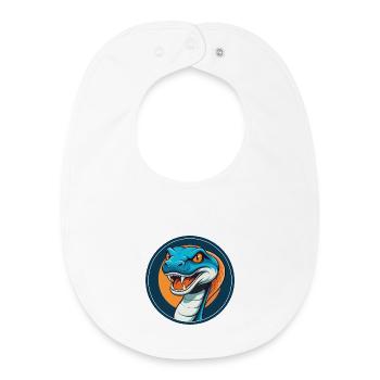 Anaconda Niedliches Kawaii Cartoon Tier Haustier Logo - Baby Organic Lätzchen - Weiß - Vorne