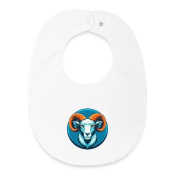 Ram Niedliche Kawaii Cartoon Clipart Tier Haustier Logo - Baby Organic Lätzchen - Weiß - Vorne