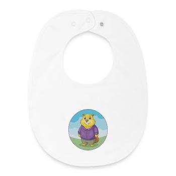 Gopher Niedliche Kawaii Cartoon Clipart Tier Haustier - Baby Organic Lätzchen - Weiß - Vorne