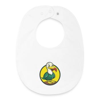 Albatross Cute Kawaii Cartoon Clipart Pet Animal - Baby Organic Bib - white - Front
