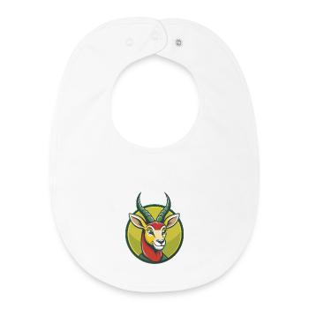 Impala Niedliche Kawaii Cartoon Clipart Haustier Tier - Baby Organic Lätzchen - Weiß - Vorne