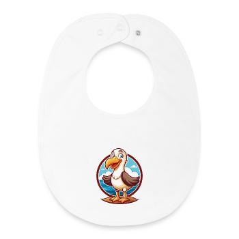 Albatross Funny Kawaii Cartoon Clipart Animal Pet - Baby Organic Bib - white - Front