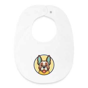 Braque Auvergne Dog Breed Cartoon Kawaii Clipart - Baby Organic Bib - white - Front