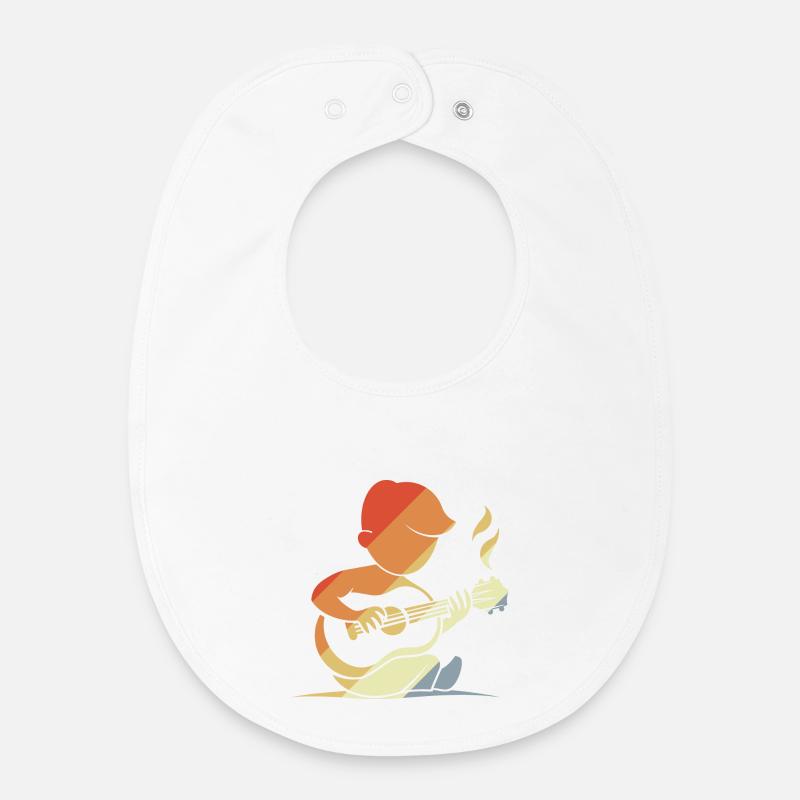 Ukulélé Vintage Enfant - Bavoir bébé bio - blanc