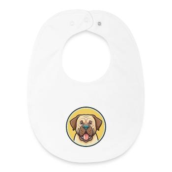 Kumaon Mastiff Chien Race Dessin animé Kawaii Clipart - Bavoir bébé bio - blanc - Devant