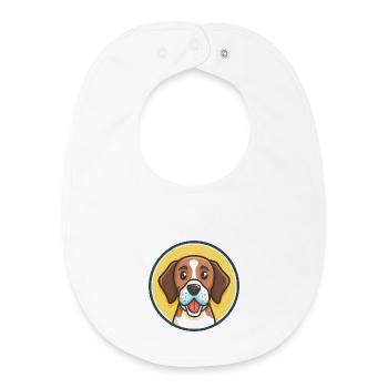 St Hubert Jura Hound Dog Breed Cartoon Kawaii Pet - Baby Organic Bib - white - Front