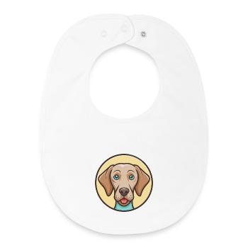 Weimaraner Hund Rasse Cartoon Kawaii Clipart Tier - Baby Organic Lätzchen - Weiß - Vorne