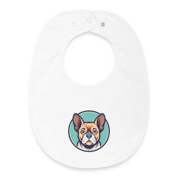 Braque Auvergne Dog Breed Cartoon Kawaii Clipart - Baby Organic Bib - white - Front