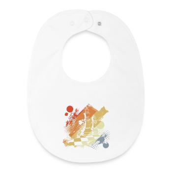Schach Dame und König - Baby Organic Lätzchen - Weiß - Vorne