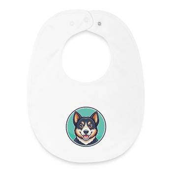 Rache chien race dessin animé Kawaii Clipart animal de compagnie - Bavoir bébé bio - blanc - Devant