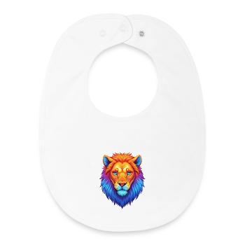 Liger Hybrid Löwe Tiger Katzenrasse Karikatur Kawaii A - Baby Organic Lätzchen - Weiß - Vorne