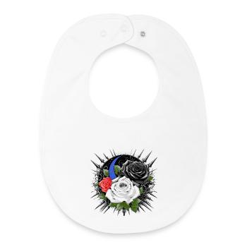 Gloomy roses with moon and thorns - Baby Organic Bib - white - Front