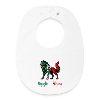 Der stolz von Verona Italien Flagge - Baby Organic Lätzchen - Weiß - Vorne