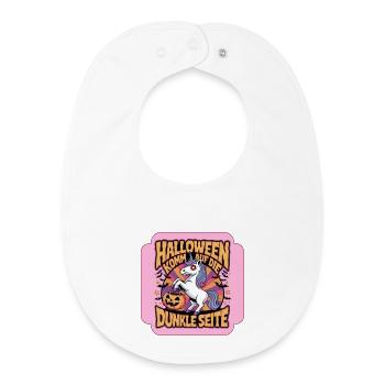 Halloween Spuk Einhorn - Komm auf die dunkle Seite - Baby Organic Lätzchen - Weiß - Vorne