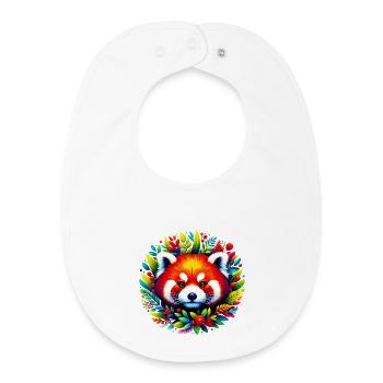 Red panda - Baby Organic Bib - white - Front