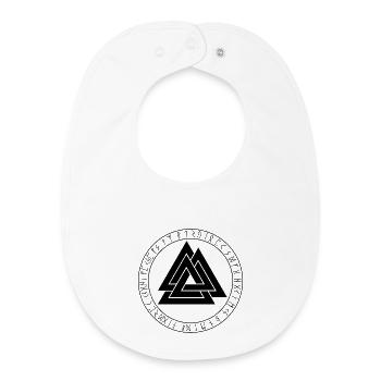 Valknut symbole viking - Bavoir bébé bio - blanc - Devant