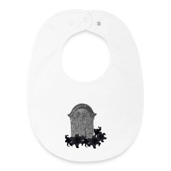 Grabstein mit Lilien, gothic design - Baby Organic Lätzchen - Weiß - Vorne