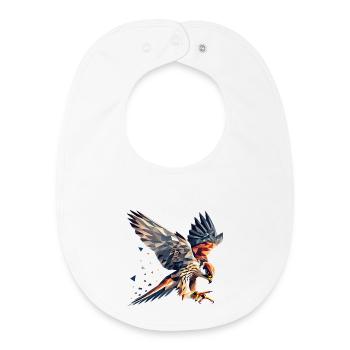 Falcon Bird of Prey Polygon Style - Baby Organic Bib - white - Front