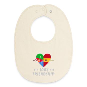 Eritrea und Spanien 100% Freundschaft - Baby Organic Lätzchen - Natur - Vorne
