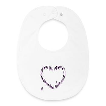 Crowd Heart Cohesion Community Purple - Baby Organic Bib - white - Front