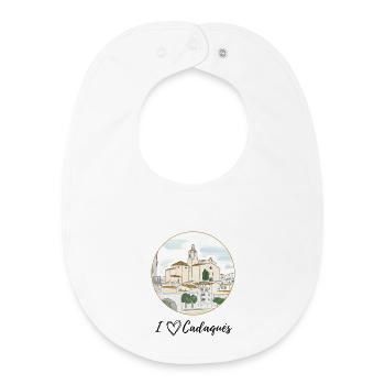 J’adore Cadaqués Watercolor - Bavoir bébé bio - blanc - Devant