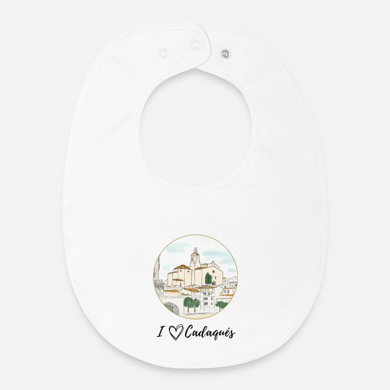 J’adore Cadaqués Watercolor - Bavoir bébé bio - blanc
