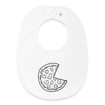 Pizza Drawing - Baby Organic Bib - white - Front