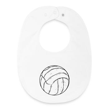 Dessin de volley-ball - Bavoir bébé bio - blanc - Devant