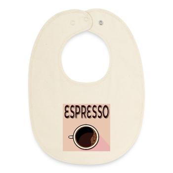 Espresso Café - Baby Organic Bib - soft Ecru - Front