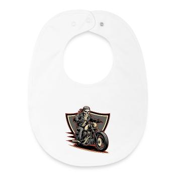 Fearless biker on a gloomy ride - Baby Organic Bib - white - Front