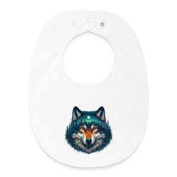 Loup - Bavoir bébé bio - blanc - Devant