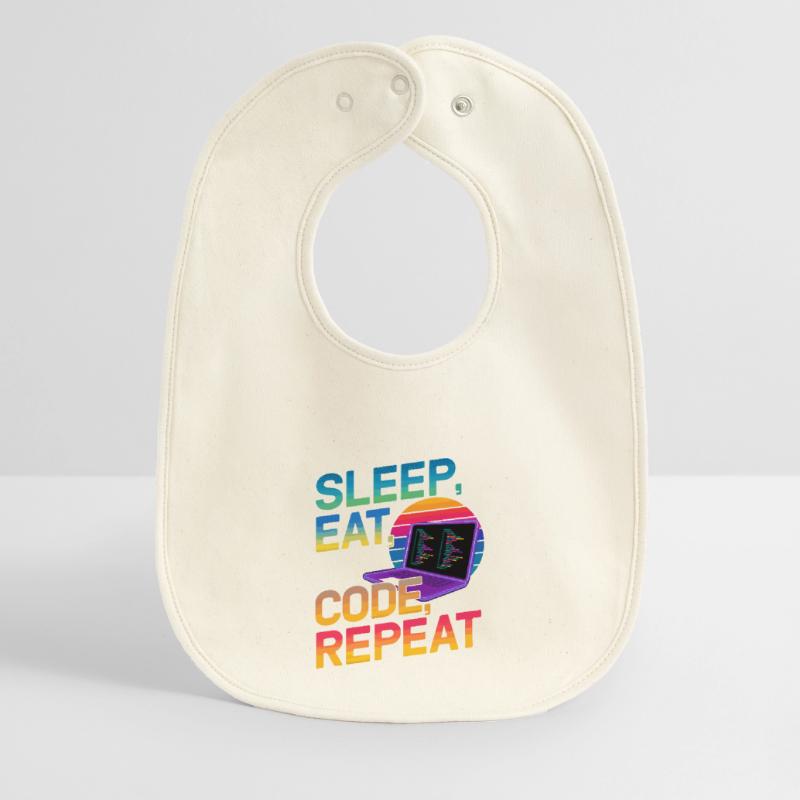 Sleep Eat Code Repeat Gift pour Coder Bavoir bébé bio