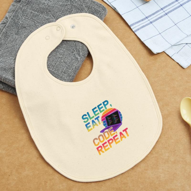 Sleep Eat Code Repeat Gift pour Coder Bavoir bébé bio