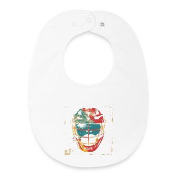 Casque de crosse à l’ancienne - Bavoir bébé bio - blanc - Devant