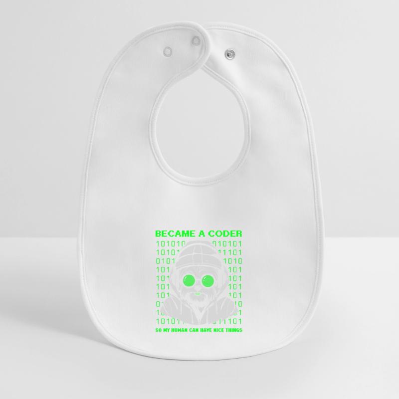 Became a Coder – Cyber Dog Binary Baby Organic Bib